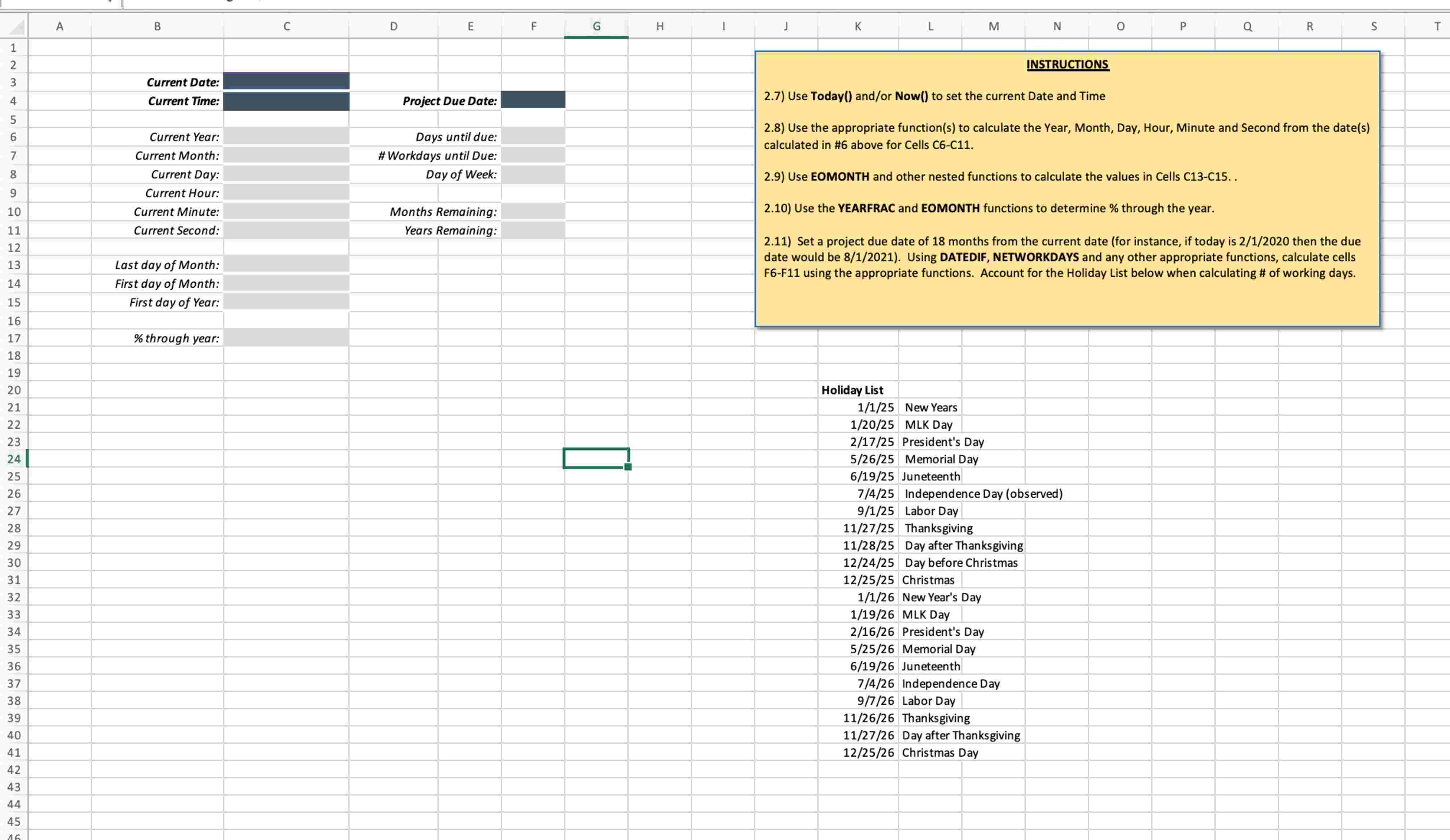 INSTRUCTIONS 2 . 7 ) Use Today ( ) and / or Now (