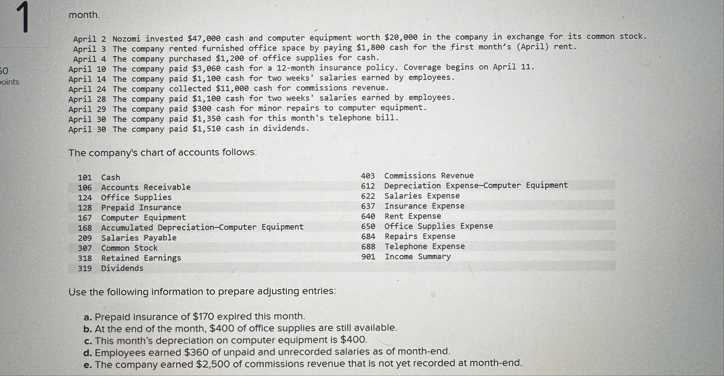 Please help. I need the general ledger done for