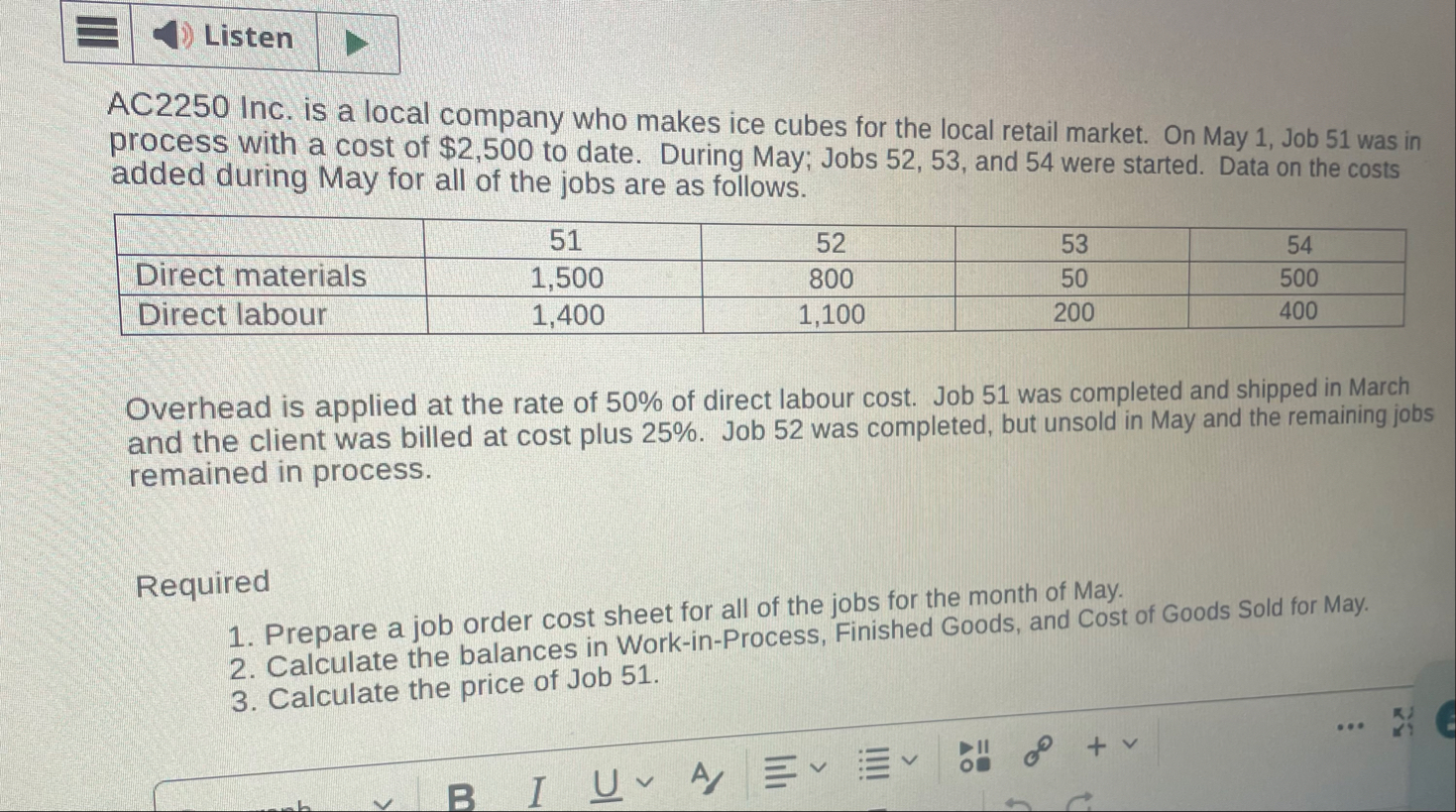 Listen AC 2 2 5 0 Inc. is a local company who