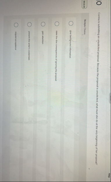 Help Corrina is submitting an unsolictied