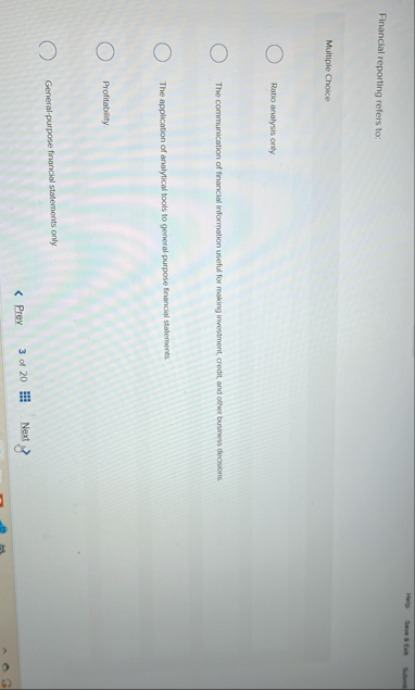 Financial reporting refers to: Multiple Choice