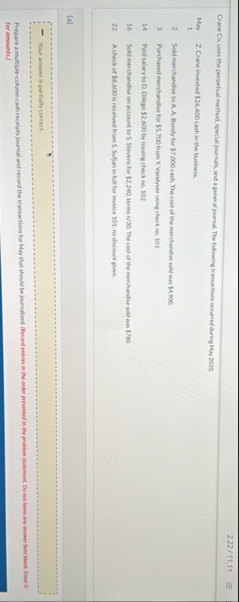 2 . 2 2 1 1 . 1 1 Crane Co . uses the perpetual