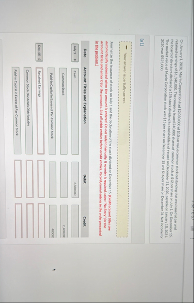 On January 1 , 2 0 2 0 , Marin Corporation had $