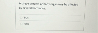 A single process or body organ may be affected by