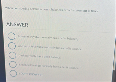 When considering normal account balances, which