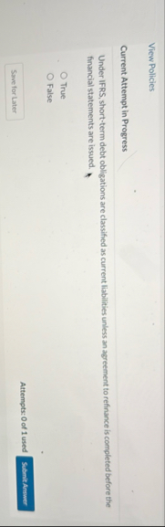 View Policies Current Attempt in Progress Under