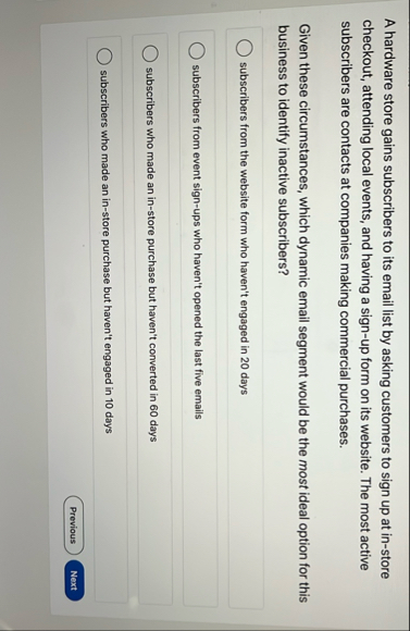 A hardware store gains subscribers to its email