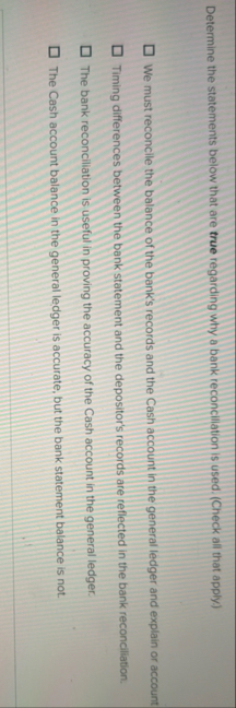 Determine the statements below that are true