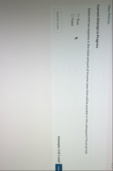 View Policies Current Attempt in Progress