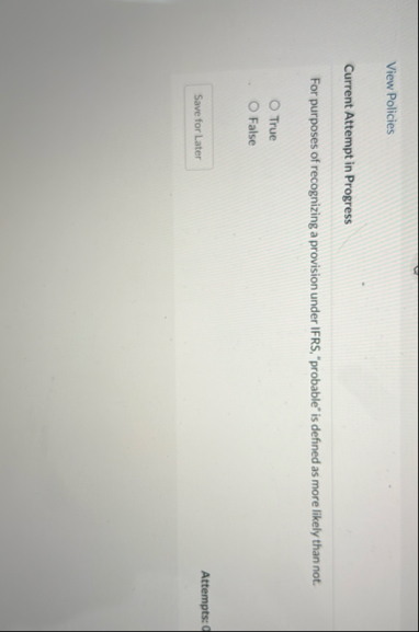 View Policies Current Attempt in Progress For