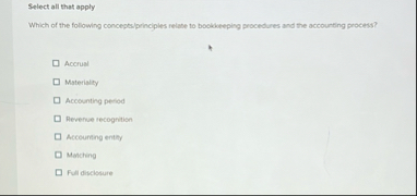 Select all that apply Which of the following