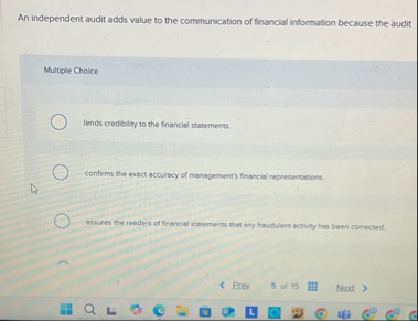 An independent audit adds value to the