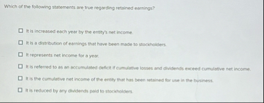 Which of the following statements are true