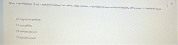 When a few members of a group publicly oppose the