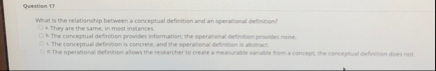 Question 1 7 What is the retationship between a