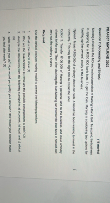 PBA 4 8 0 7 MAY / JUNE 2 0 2 2 Question 2 (
