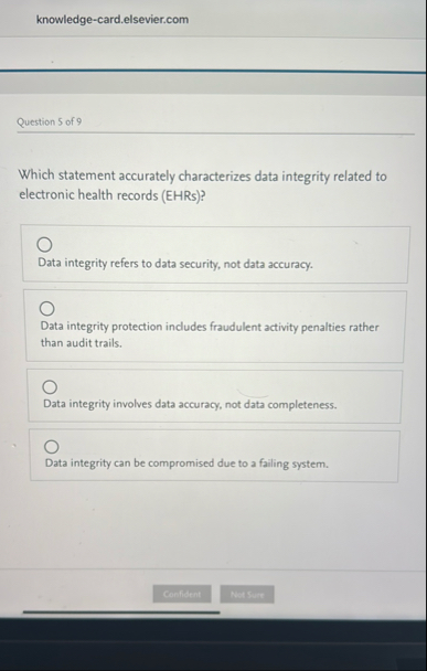 knowledge - card.elsevier.com Question 5 of 9