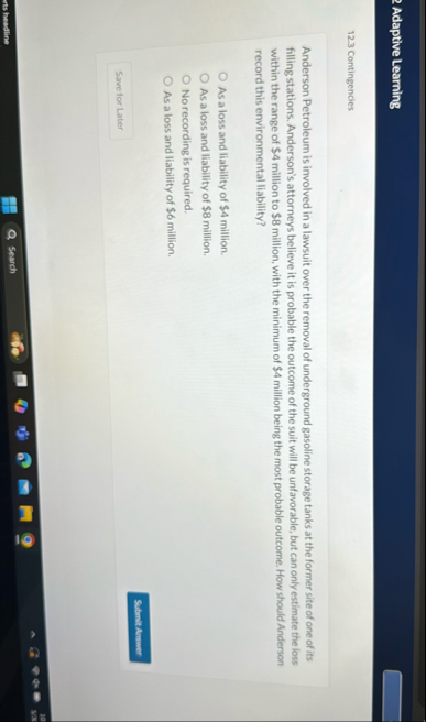 Adaptive Learning 1 2 . 3 Contingencies Anderson