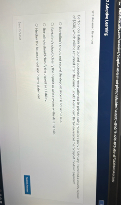 2 Adaptive Learning 1 2 . 2 Unearned Revenues