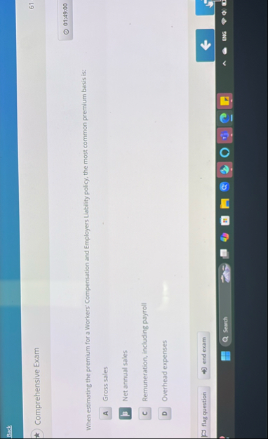 Rack Comprehensive Exam When estimating the