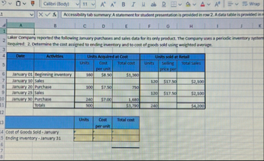 1 x v v S Accessibility tab summary. A statement