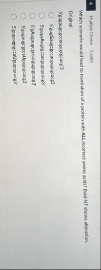 4 Multiple Choice 1 point Which scenario would