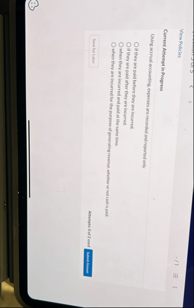 View Policies / 1 Current Attempt in Progress