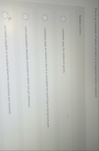 This is an example of when an item is recognized