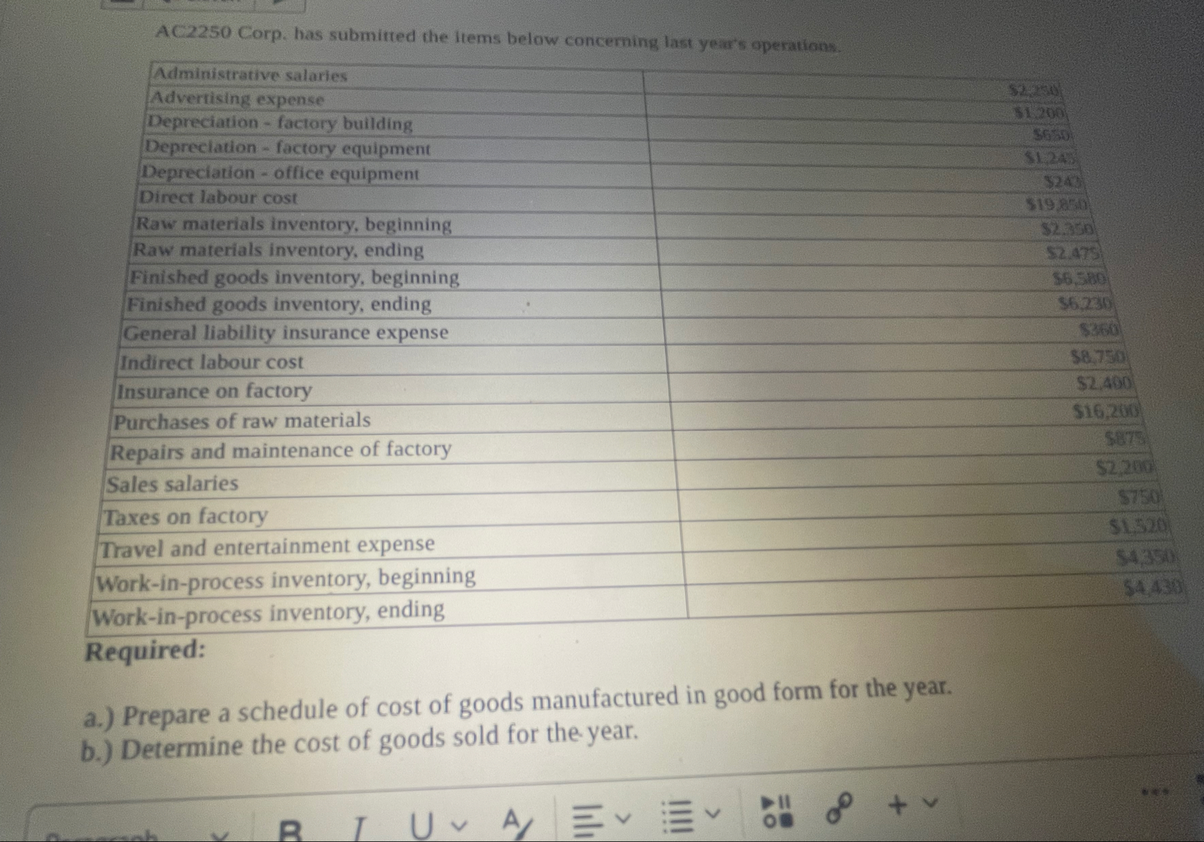 A C 2 2 5 0 Corp, has submitted the llems below