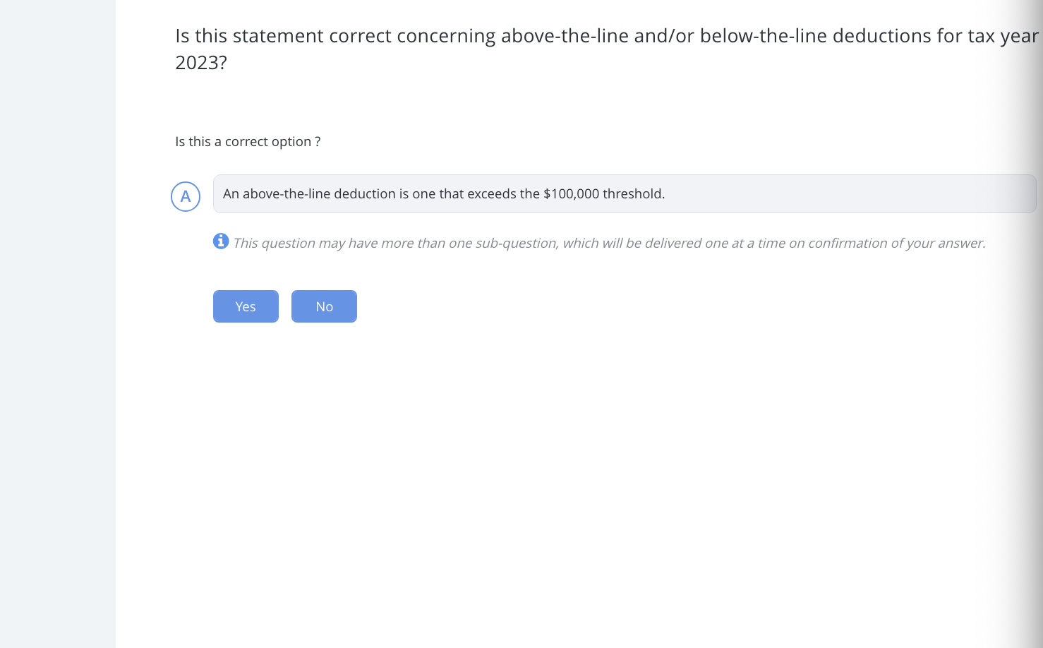 Is this statement correct concerning above - the