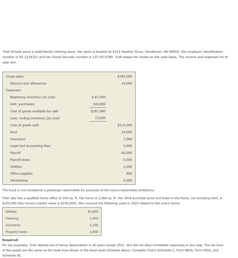 Require: Fill in Schedule C ( Line 1 3 , line 3 0