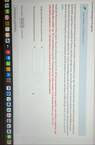 Current Attempt in Progress Your answer is