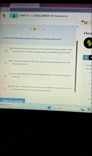 OLAIIINGE 4 . 1 : hourare ) | Nerse UNIT 4 -