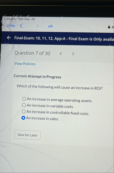 2 : 3 4 gm . Mi may. 2 8 Lsto Final - Exam: 1 0 ,