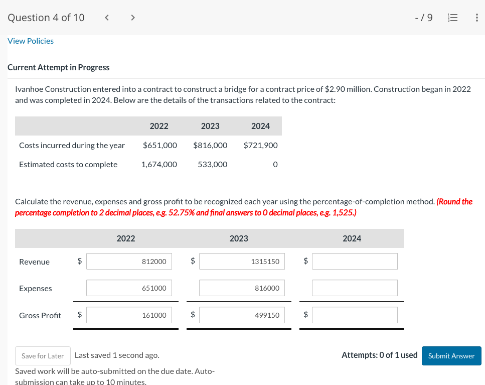 Current Attempt in Progress Ivanhoe Construction