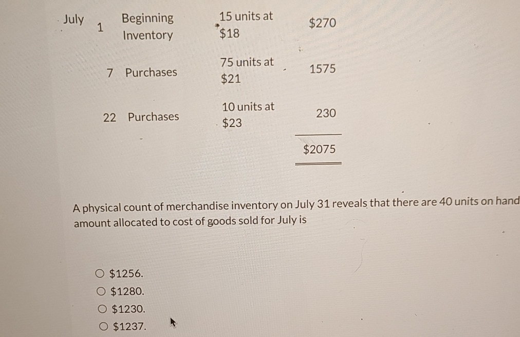 July \ table [ [ 1 \ table [ [ Beginning ] , [