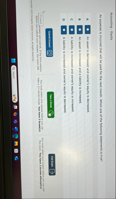 Accounting - Equity An expense is incurred that