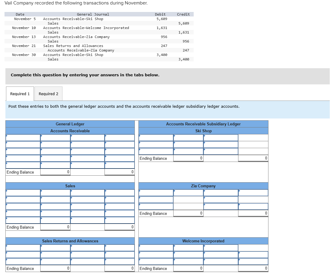 Vail Company recorded the following transactions