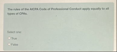 The rules of the AICPA Code of Professional