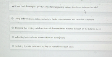 Which of the following is a good practice for