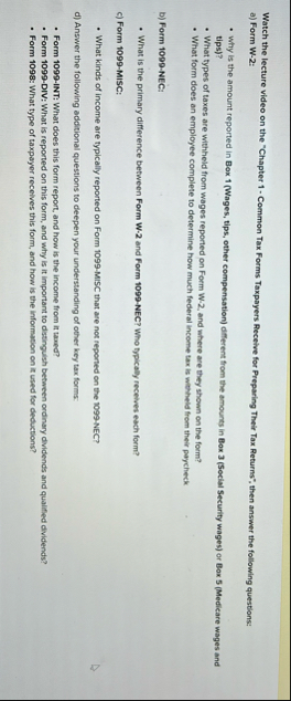 Watch the lecture video on the "Chapter 1 -