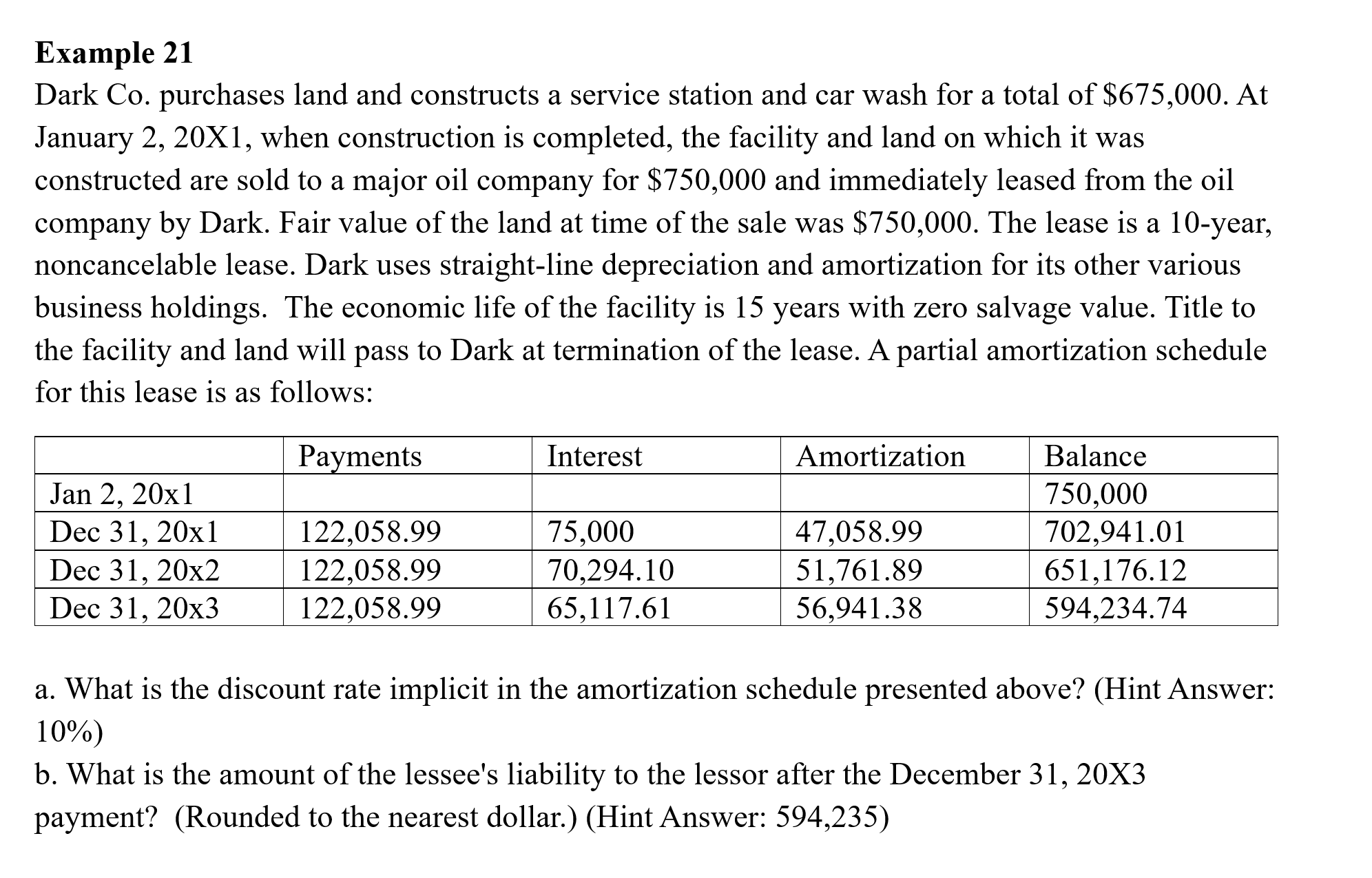 Example 2 1 Dark Co . purchases land and