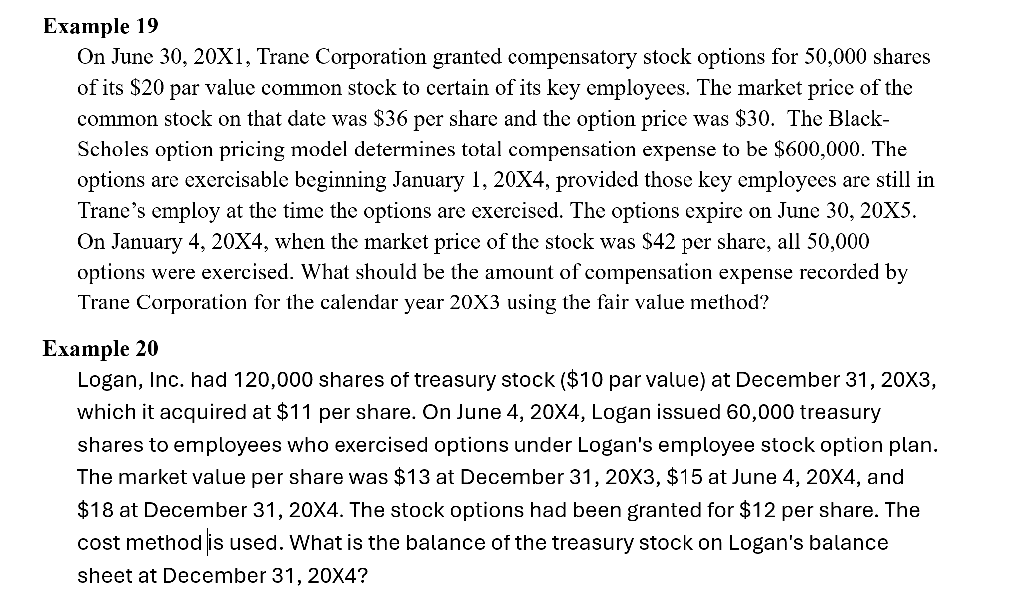 Example 1 9 On June 3 0 , 2 0 X 1 , Trane