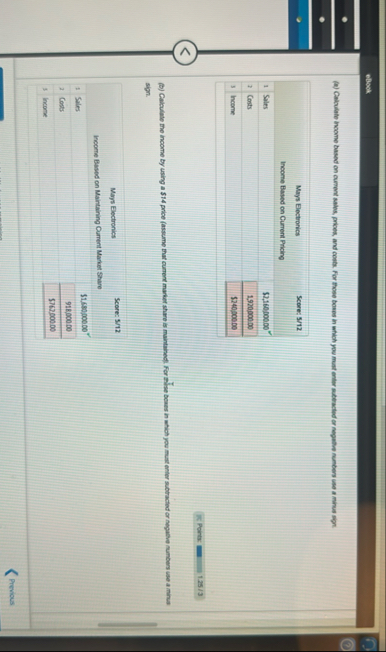 eBodk ( a ) Calculate hoome based on current