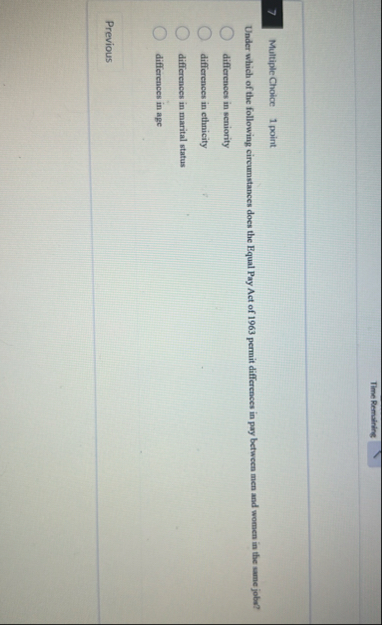 Time Remaining 7 Multiple Choice 1 point Under