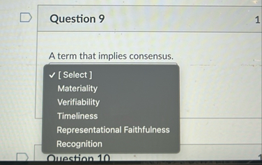 Question 9 1 A term that implies consensus. [