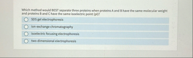 Which method would BEST separate three proteint