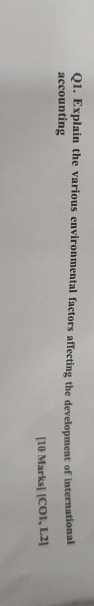Q 1 . Explain the various environmental factors