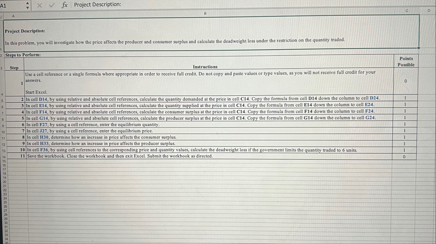 Please help me with this Excel project and fill