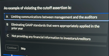 An example of violating the cutoff assertion is: